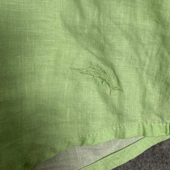 Tommy Bahama Shirt Mens XL Green Linen Beach Summer Island Hawaiian - Picture 5 of 13